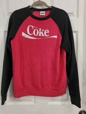 Coca-Cola Red Crewmeck Sweatshirt with Black Collar